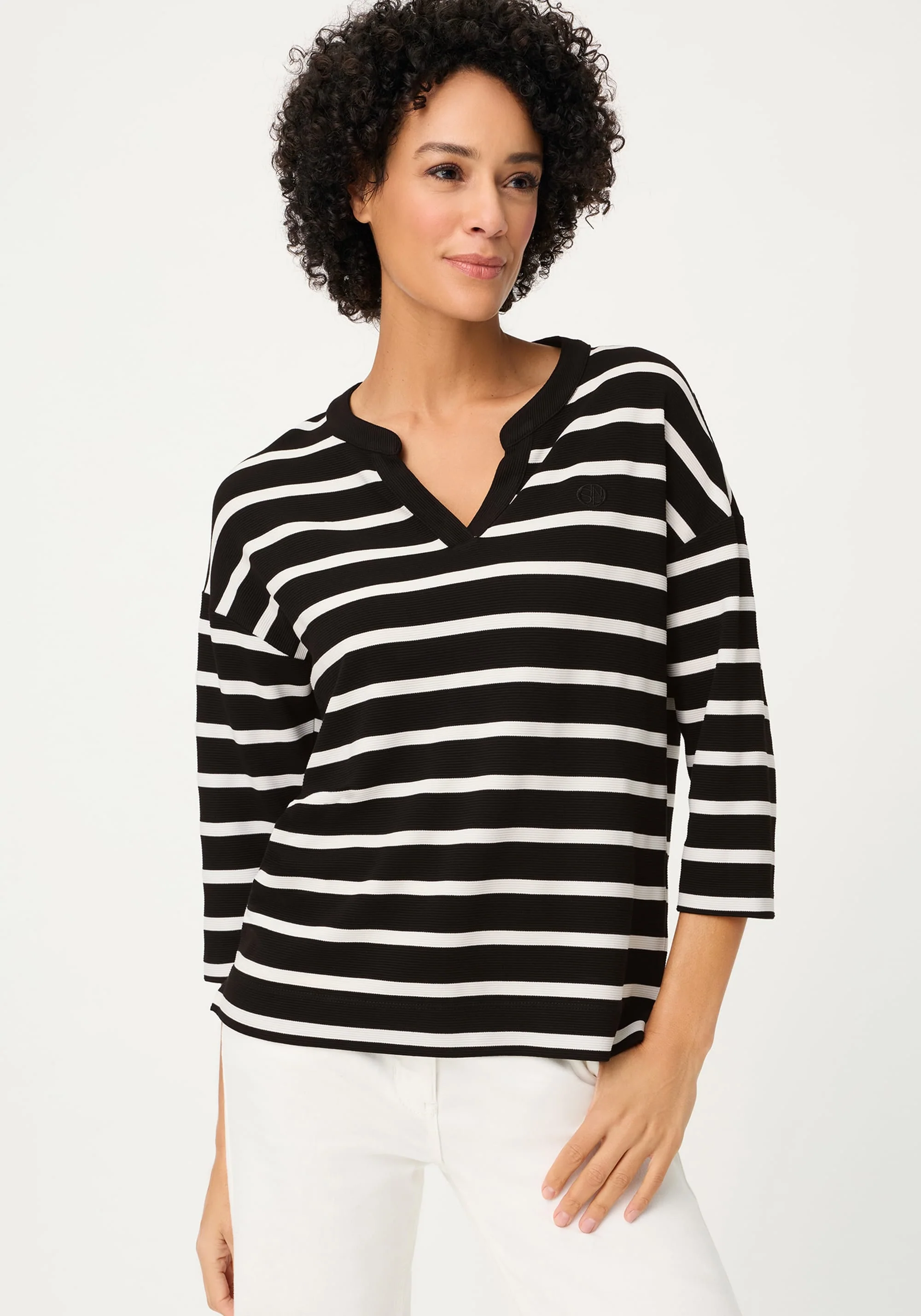 Striped Rib Knit T-Shirt - Image 2
