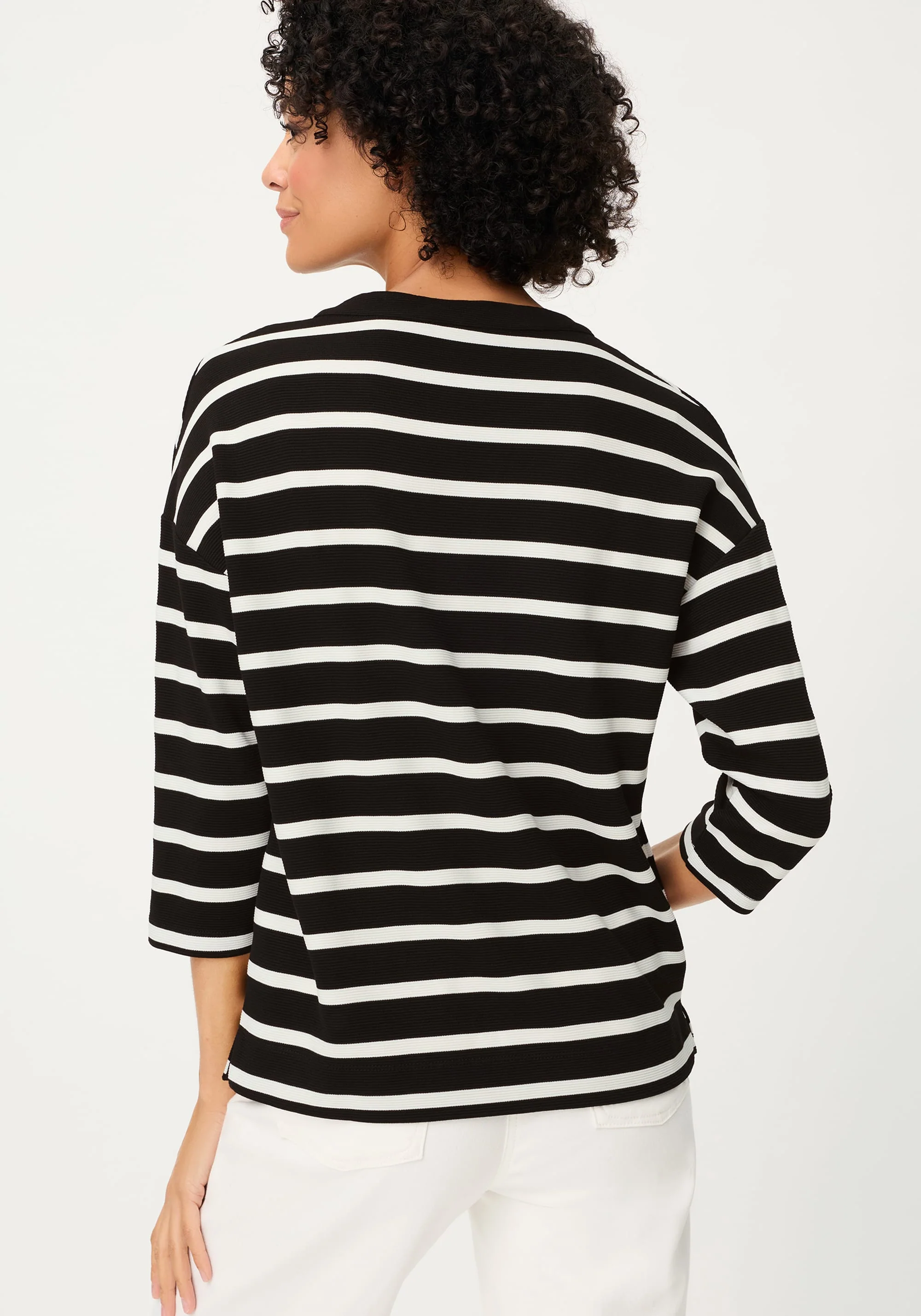 Striped Rib Knit T-Shirt - Image 3