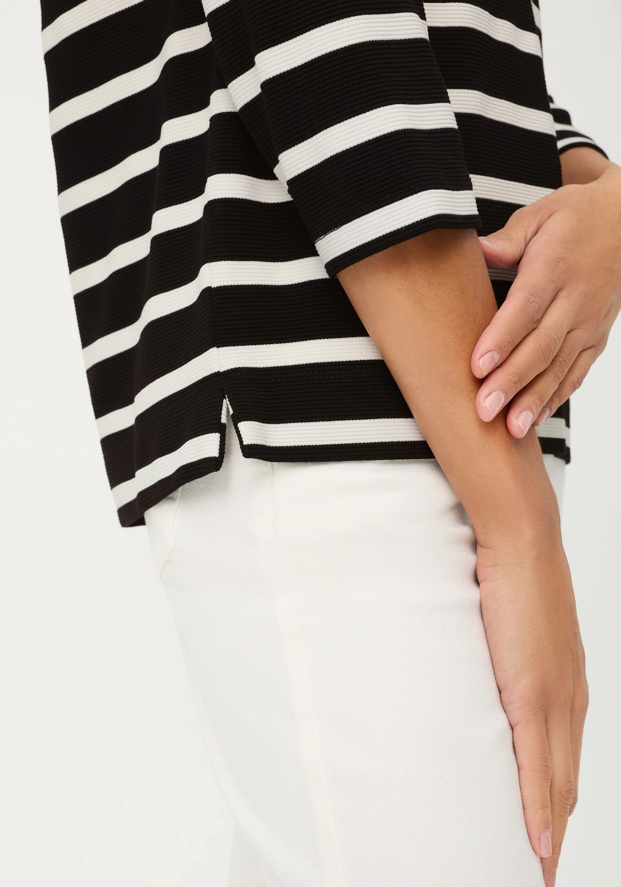 Striped Rib Knit T-Shirt - Image 4