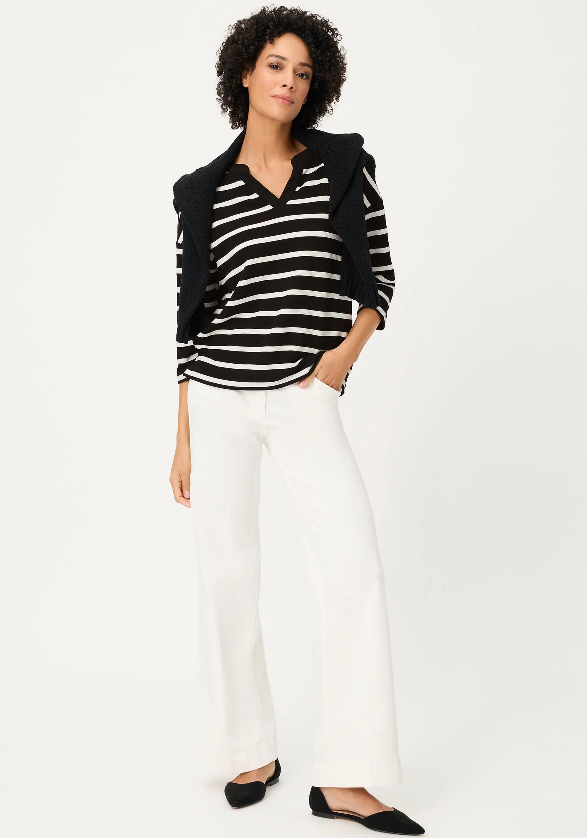 Striped Rib Knit T-Shirt - Image 5