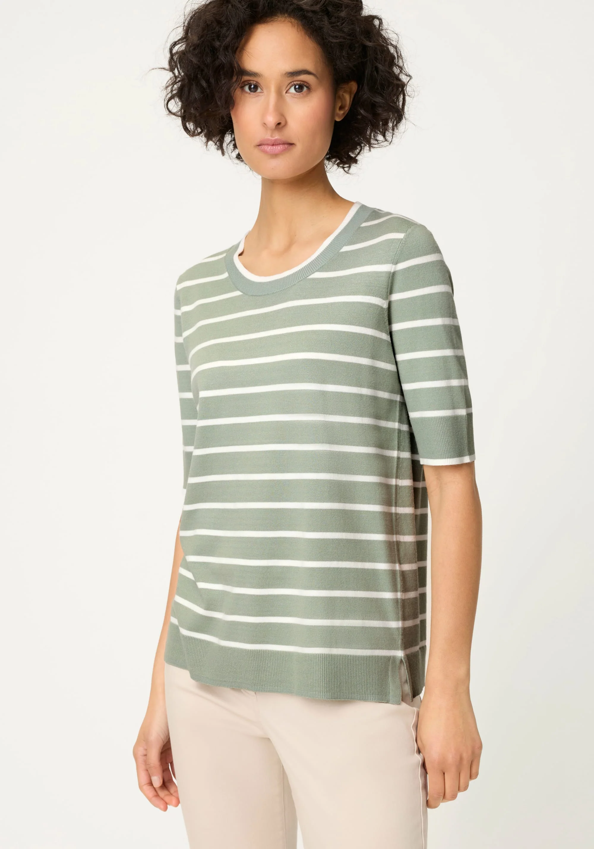 Striped Short Sleeve Sweater