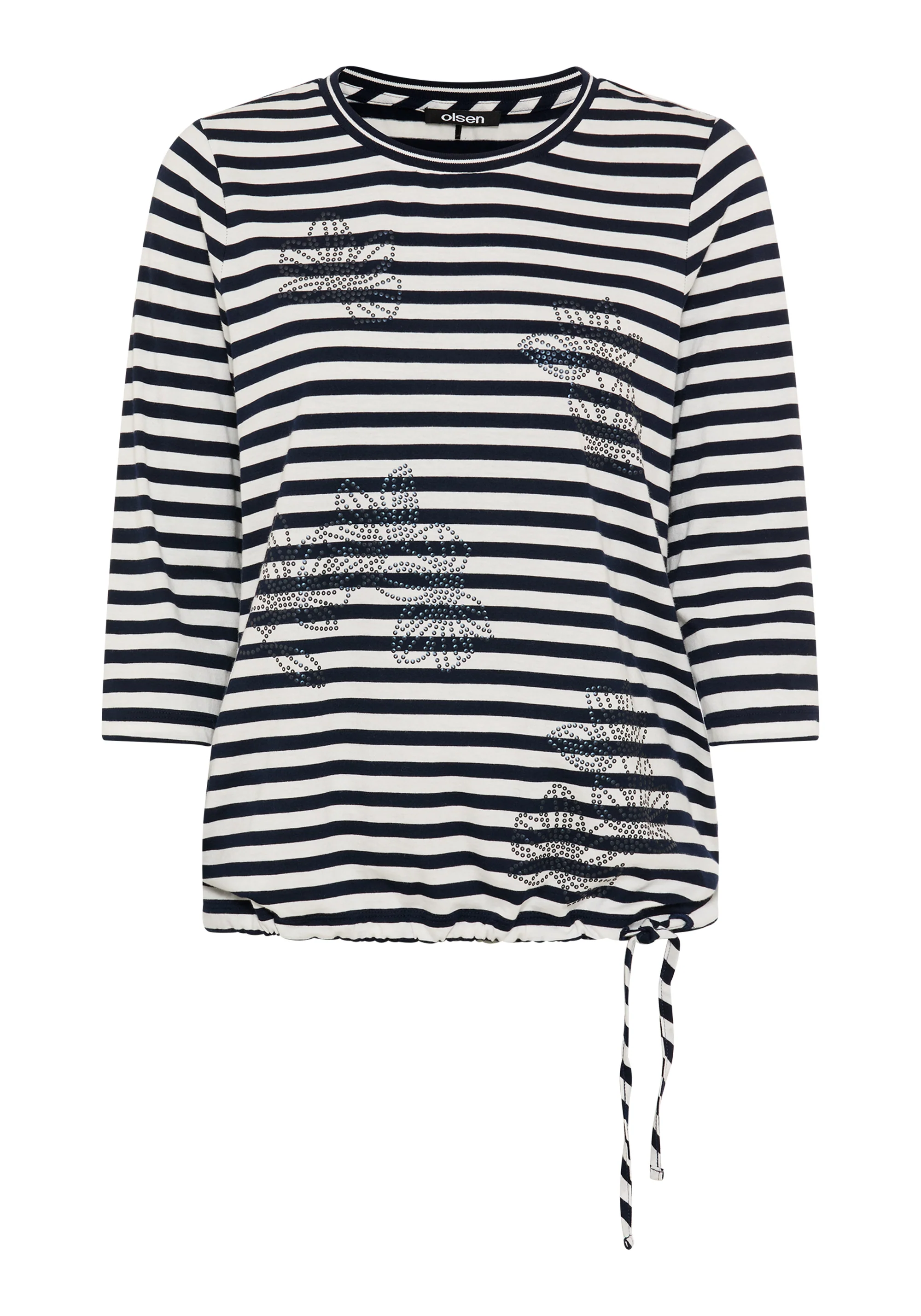 Striped T-Shirt with Sequin Floral Embellishment - Image 5