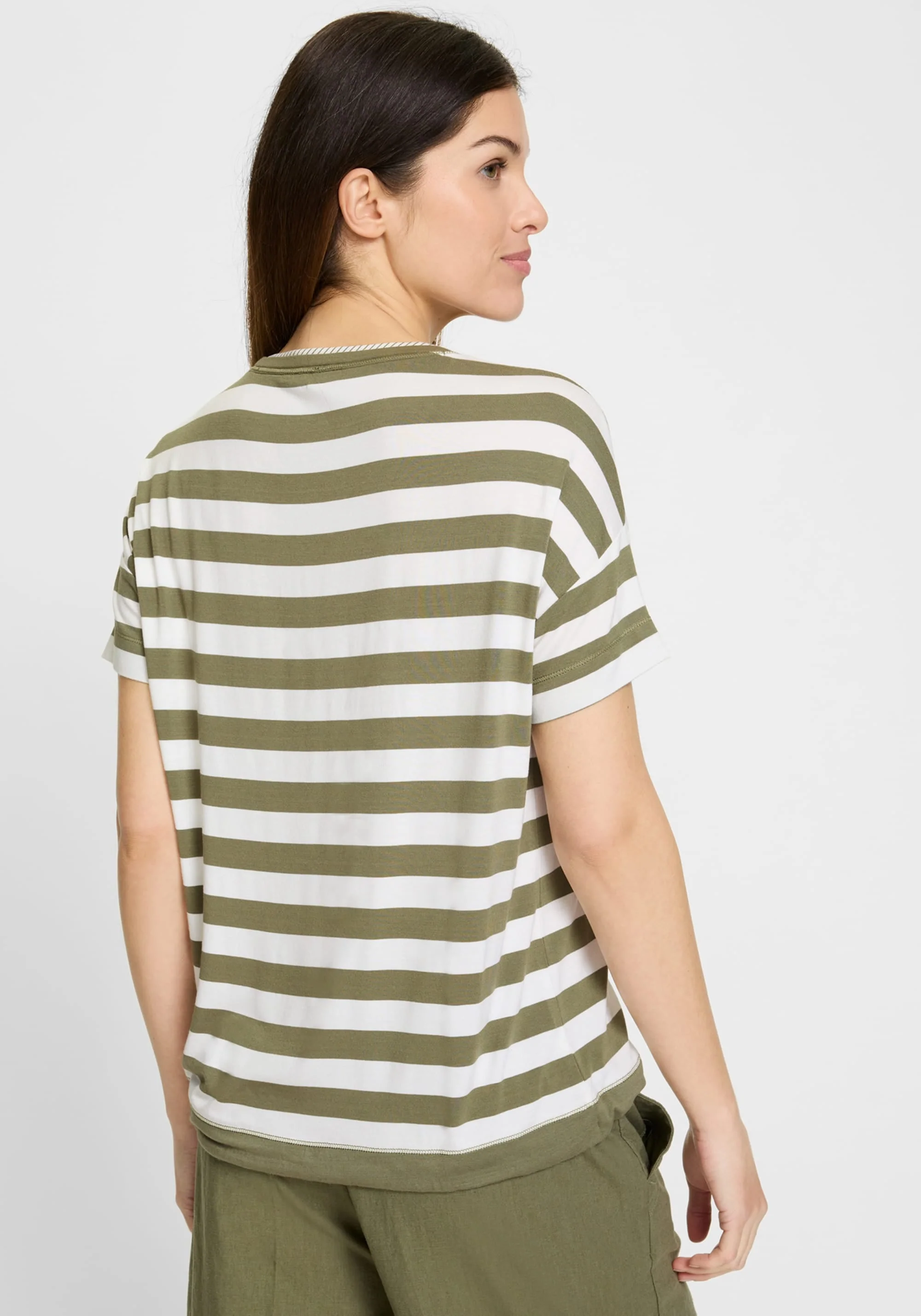 Striped Tee with Puff Print Detail - Image 2