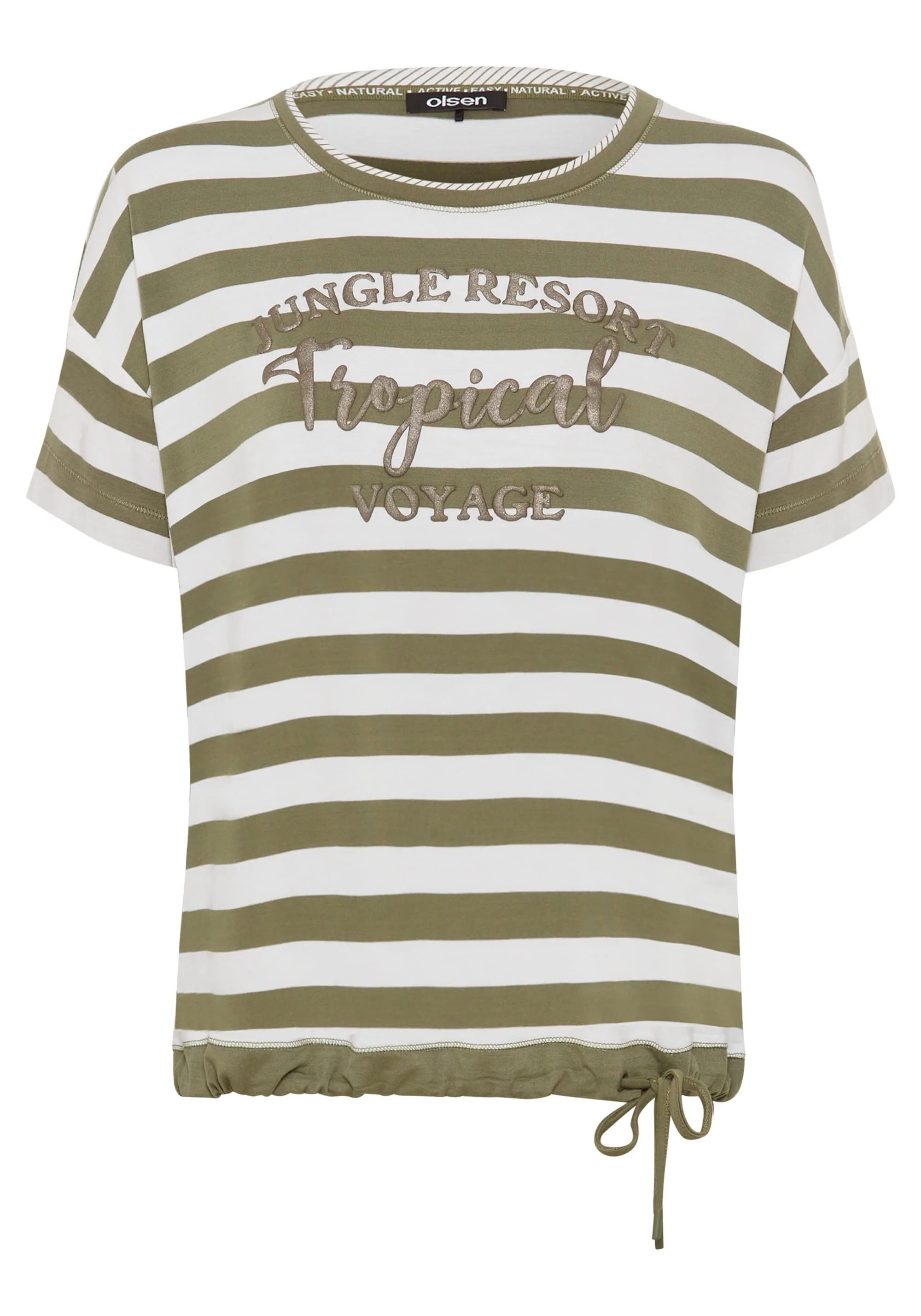 Striped Tee with Puff Print Detail - Image 3