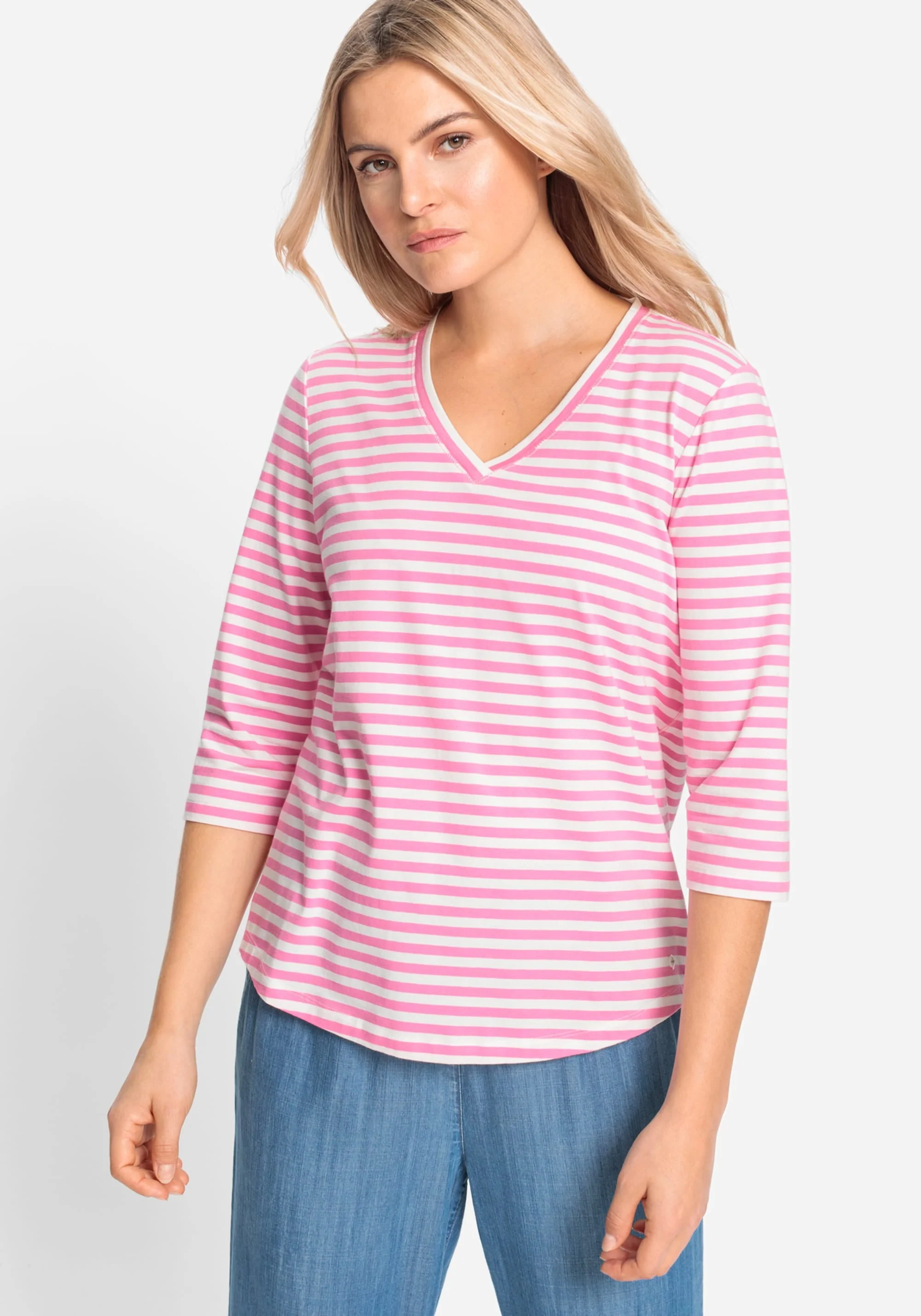 Striped V-Neck T-Shirt