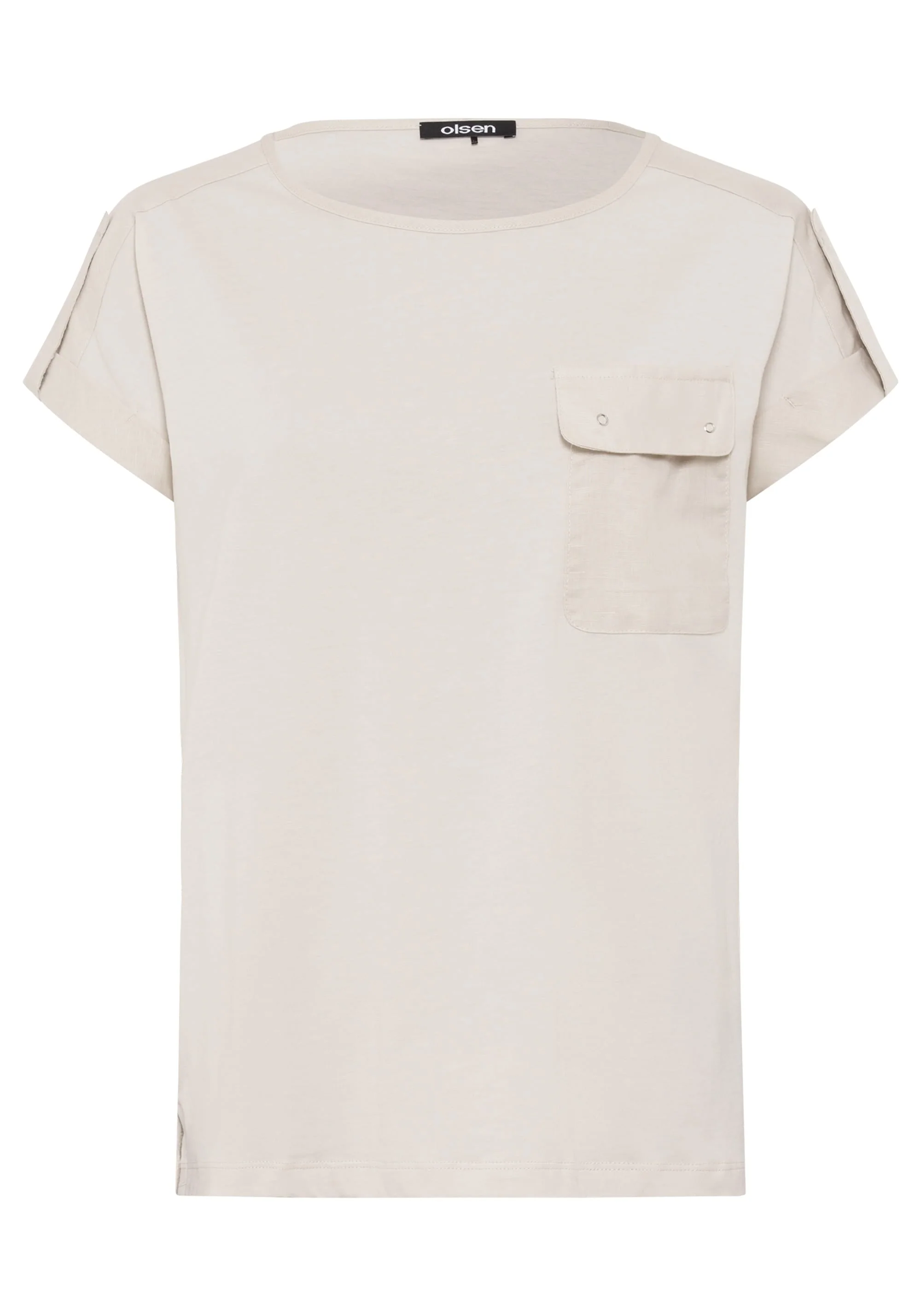 T-Shirt with Linen Patchwork - Image 3
