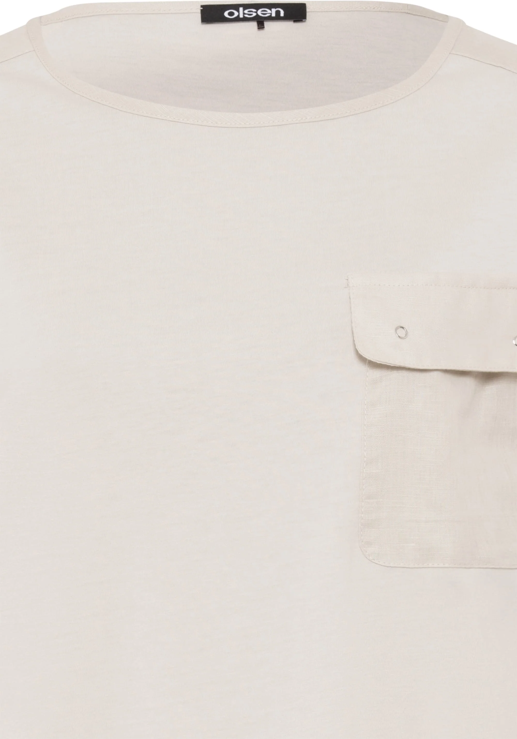 T-Shirt with Linen Patchwork - Image 5