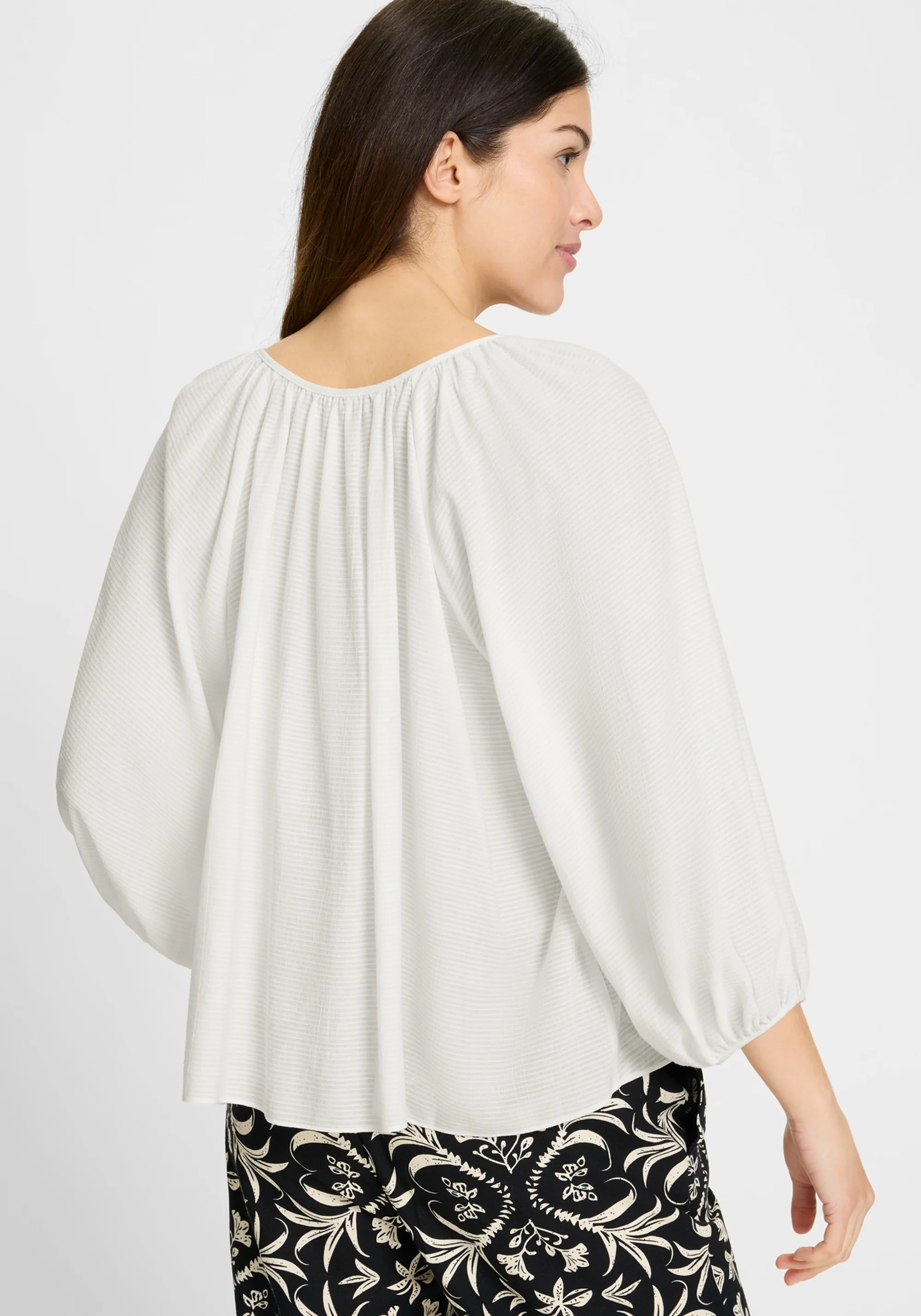 Tie Neck Tunic Blouse - Image 2