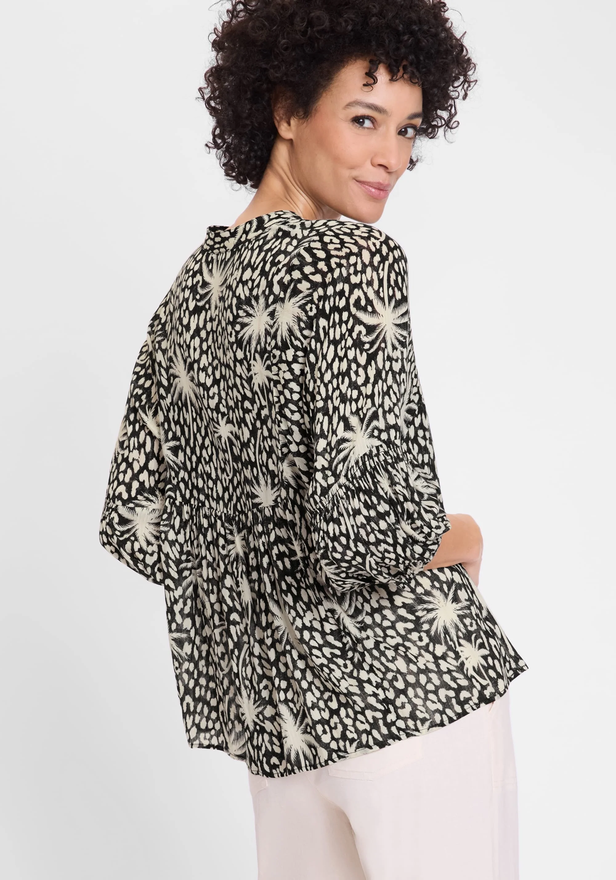 Tropic Mix Print Tunic Blouse - Image 3
