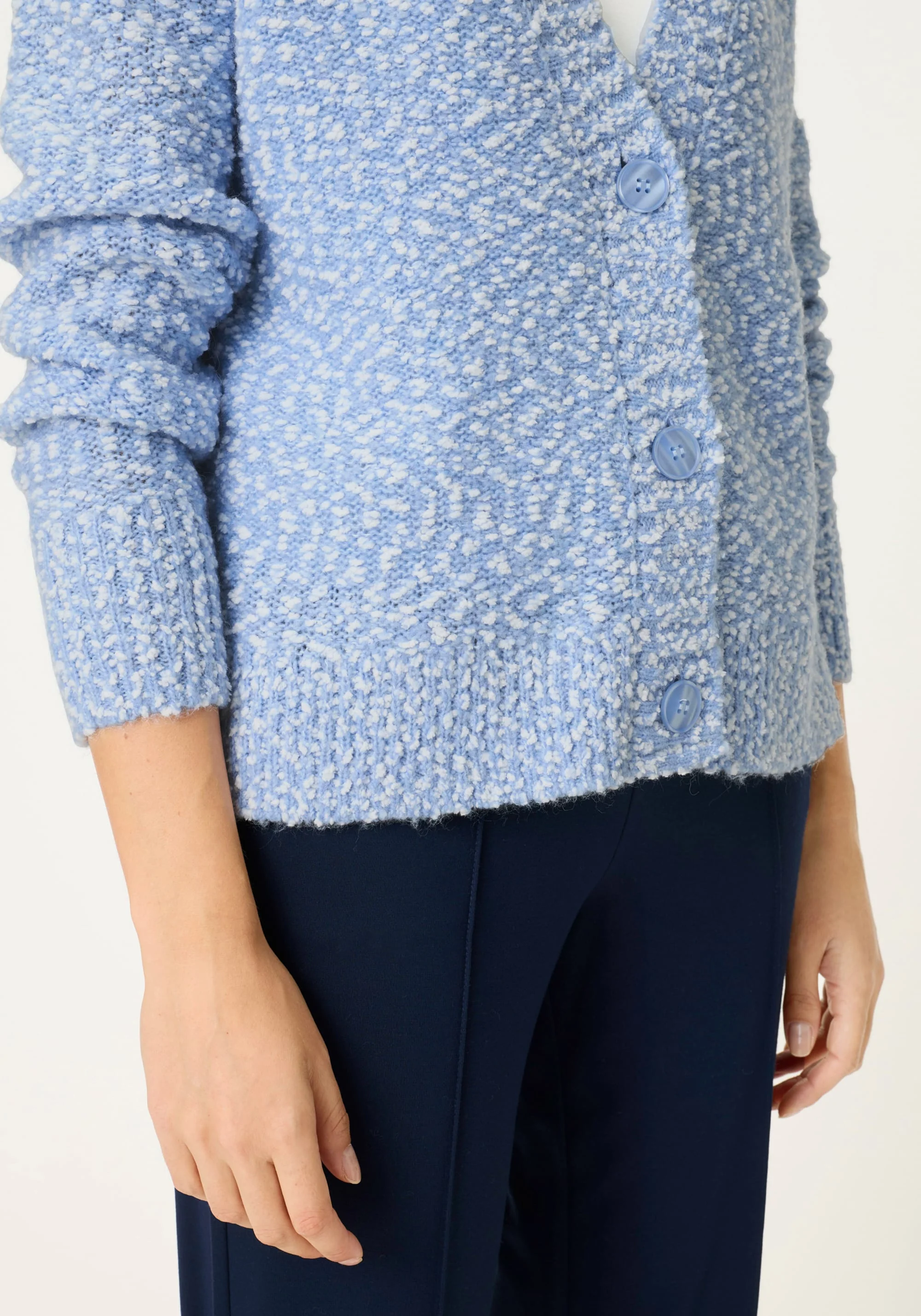 Two-Tone Boucle Cardigan - Image 3