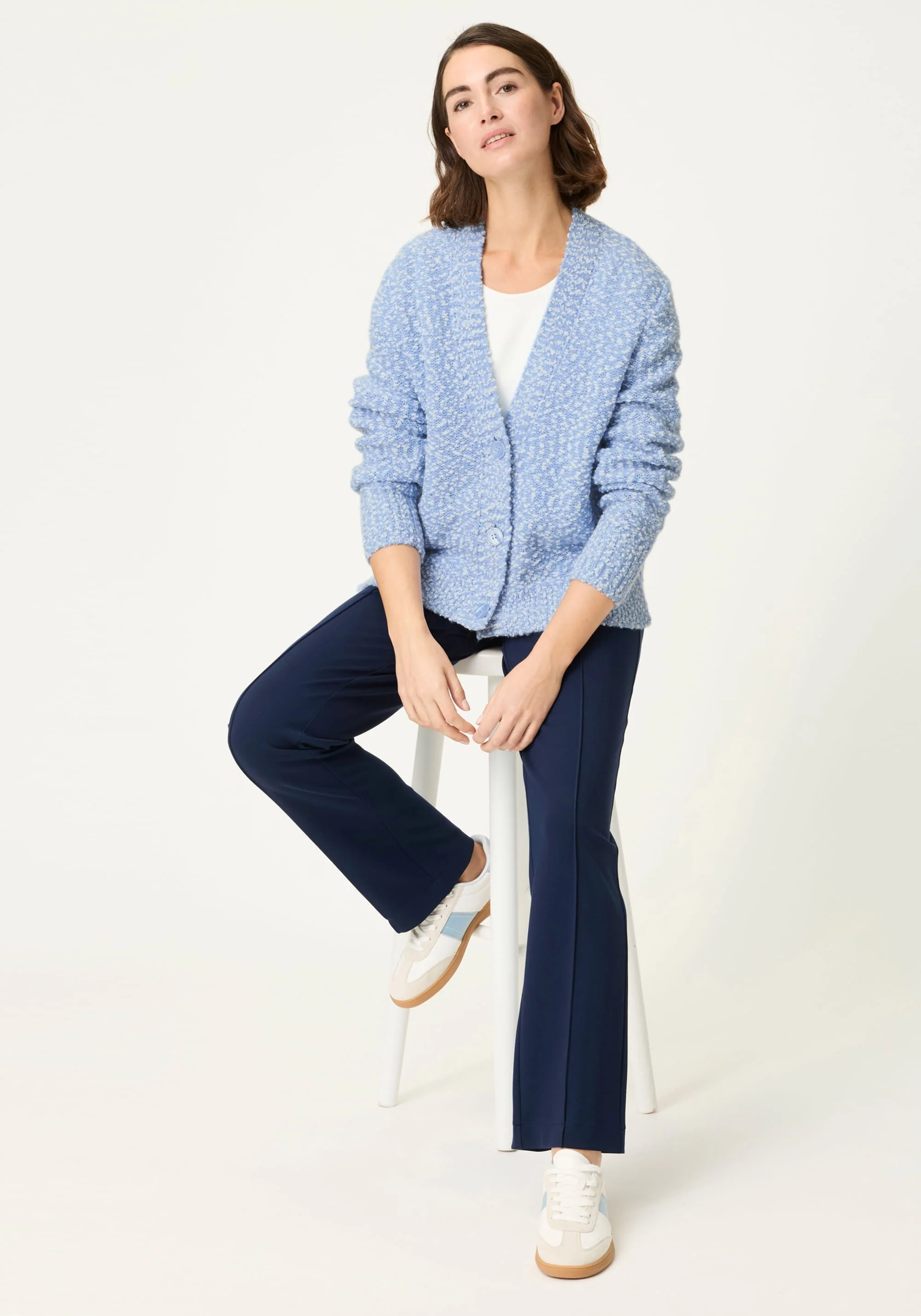 Two-Tone Boucle Cardigan - Image 4