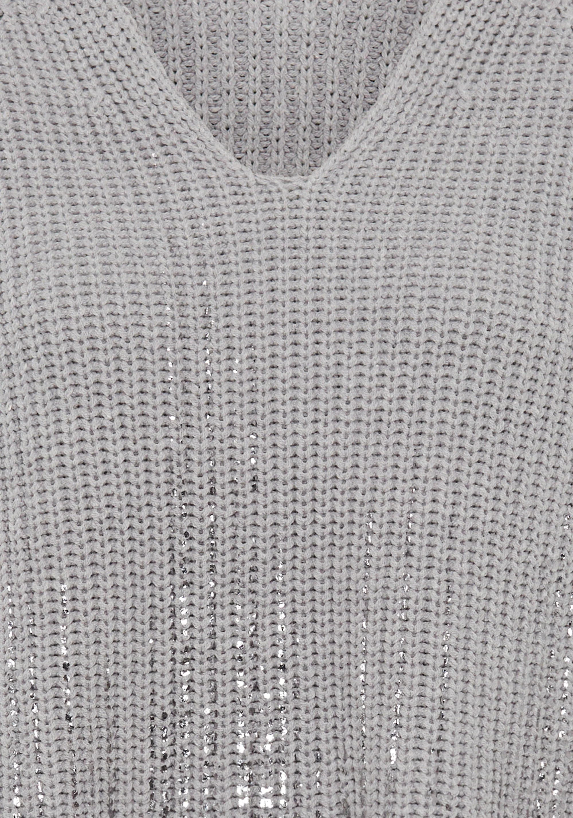 V-Neck Sweater with Silver Foil Embellishment - Image 5
