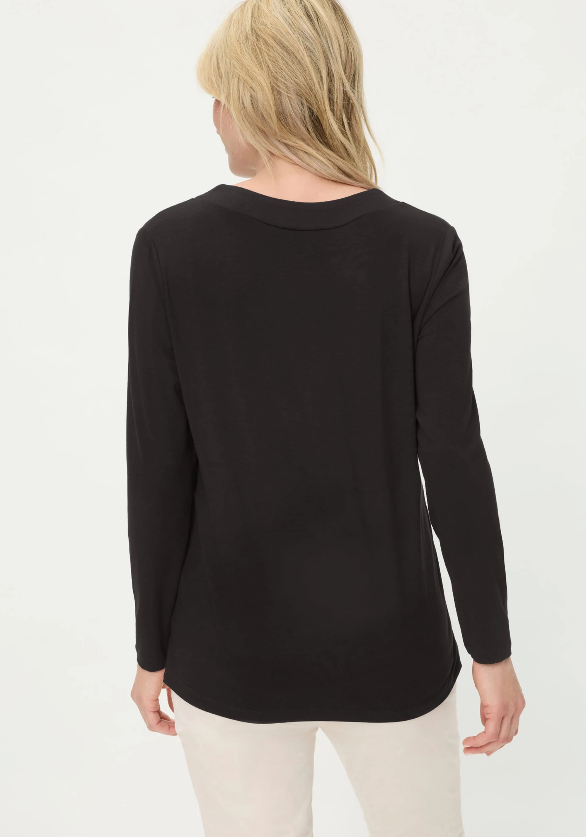 V-Neck T-Shirt with Sparkle Trim - Image 2
