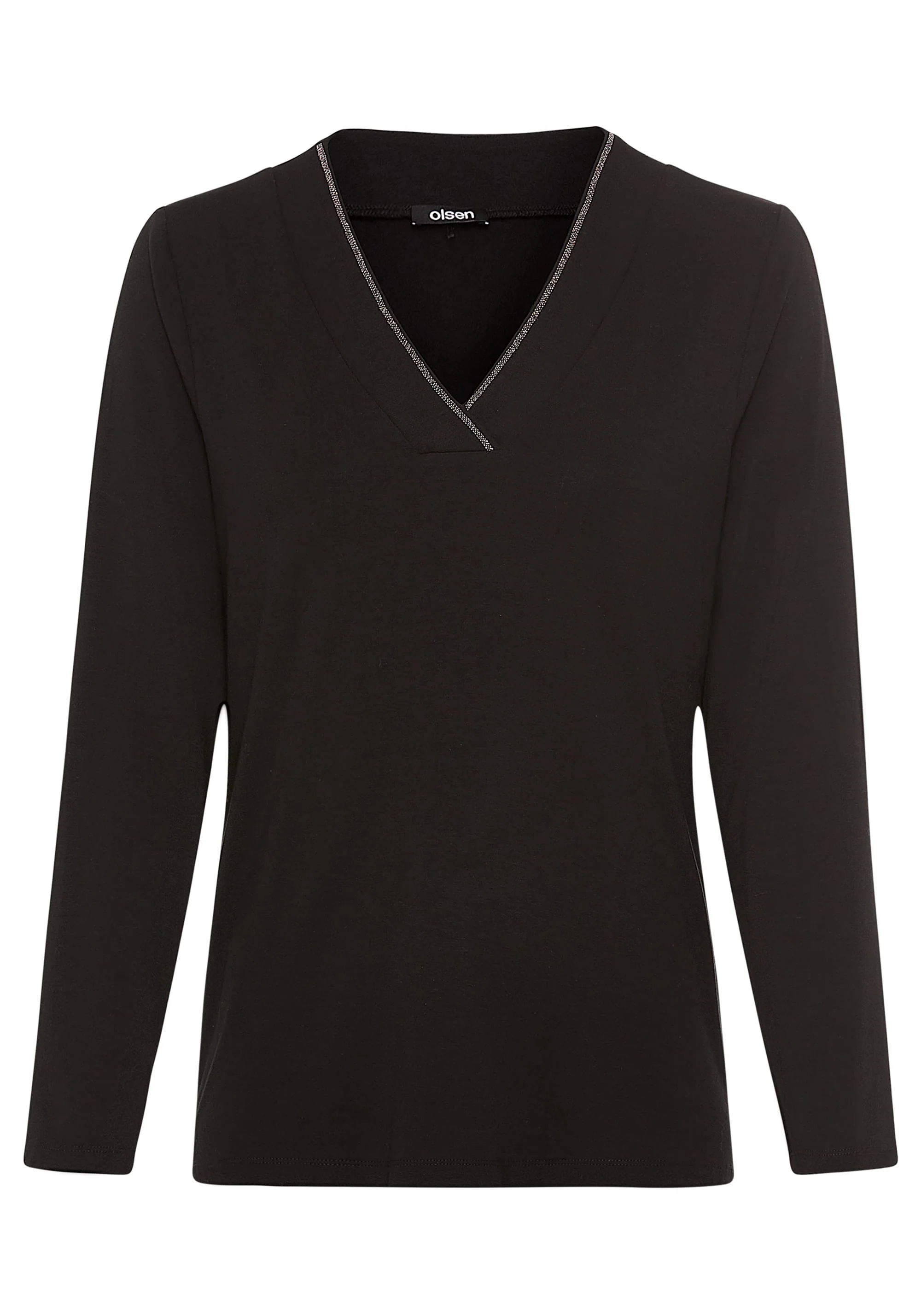 V-Neck T-Shirt with Sparkle Trim - Image 5