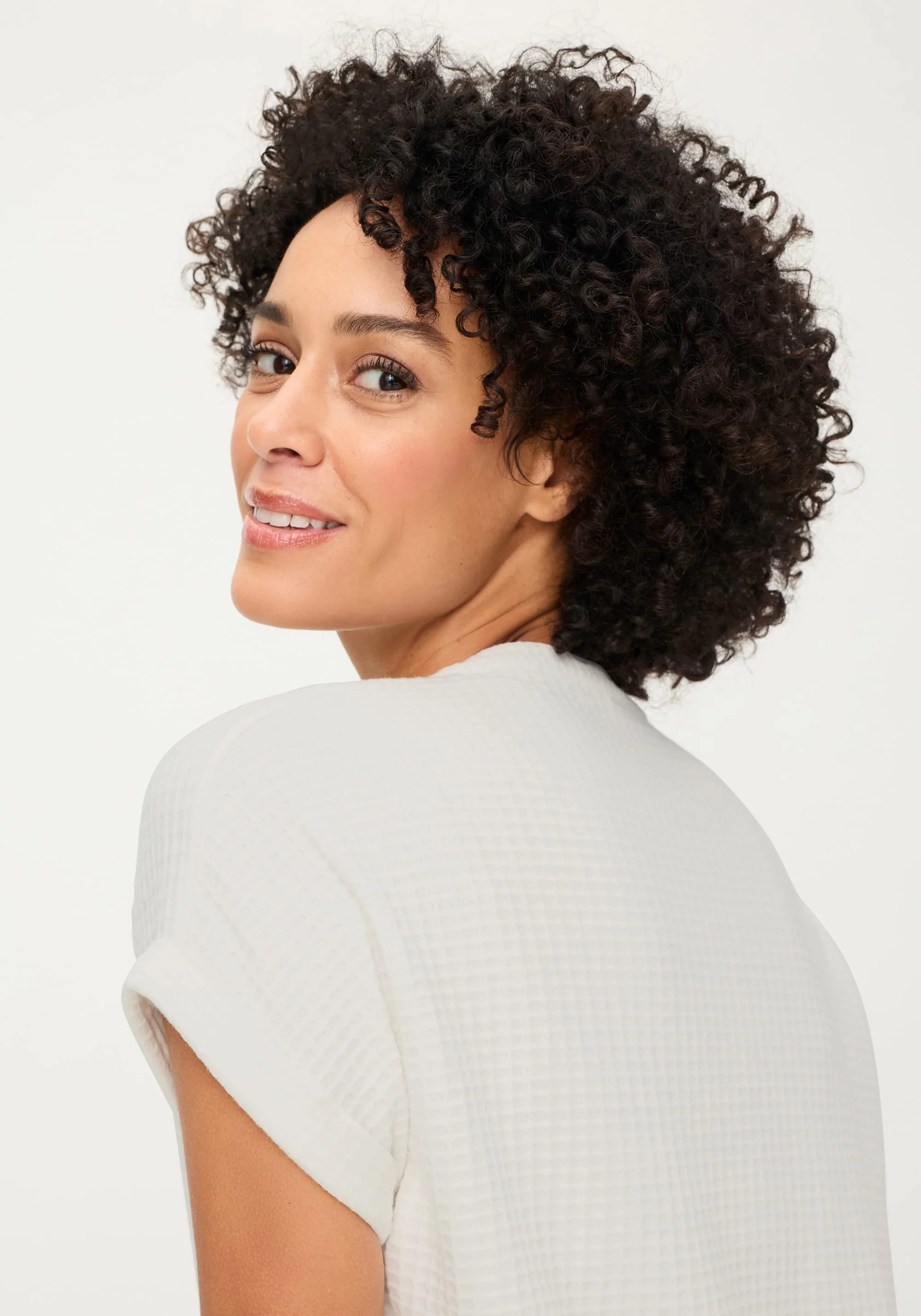 Waffle Knit Button Front T-Shirt - Image 3