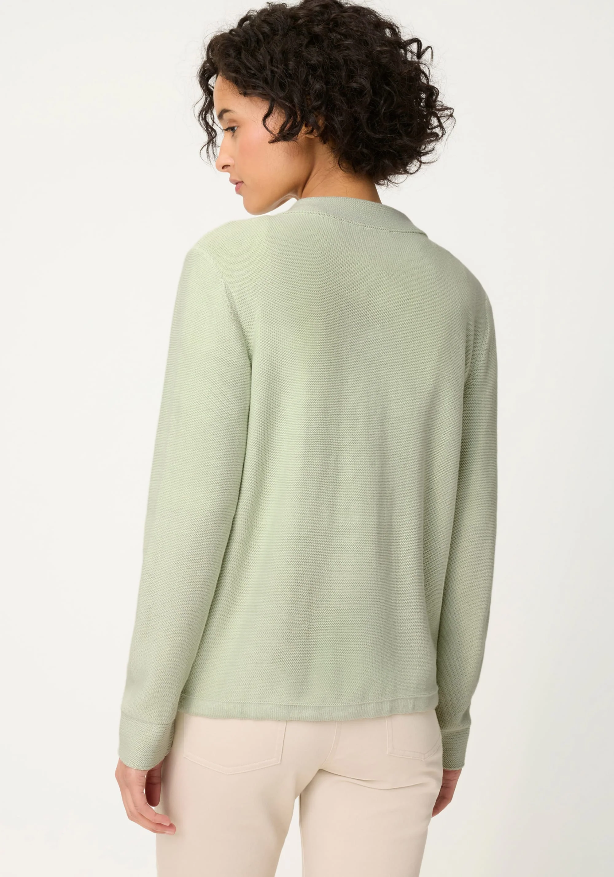 Zip Front Mock Cardigan - Image 4